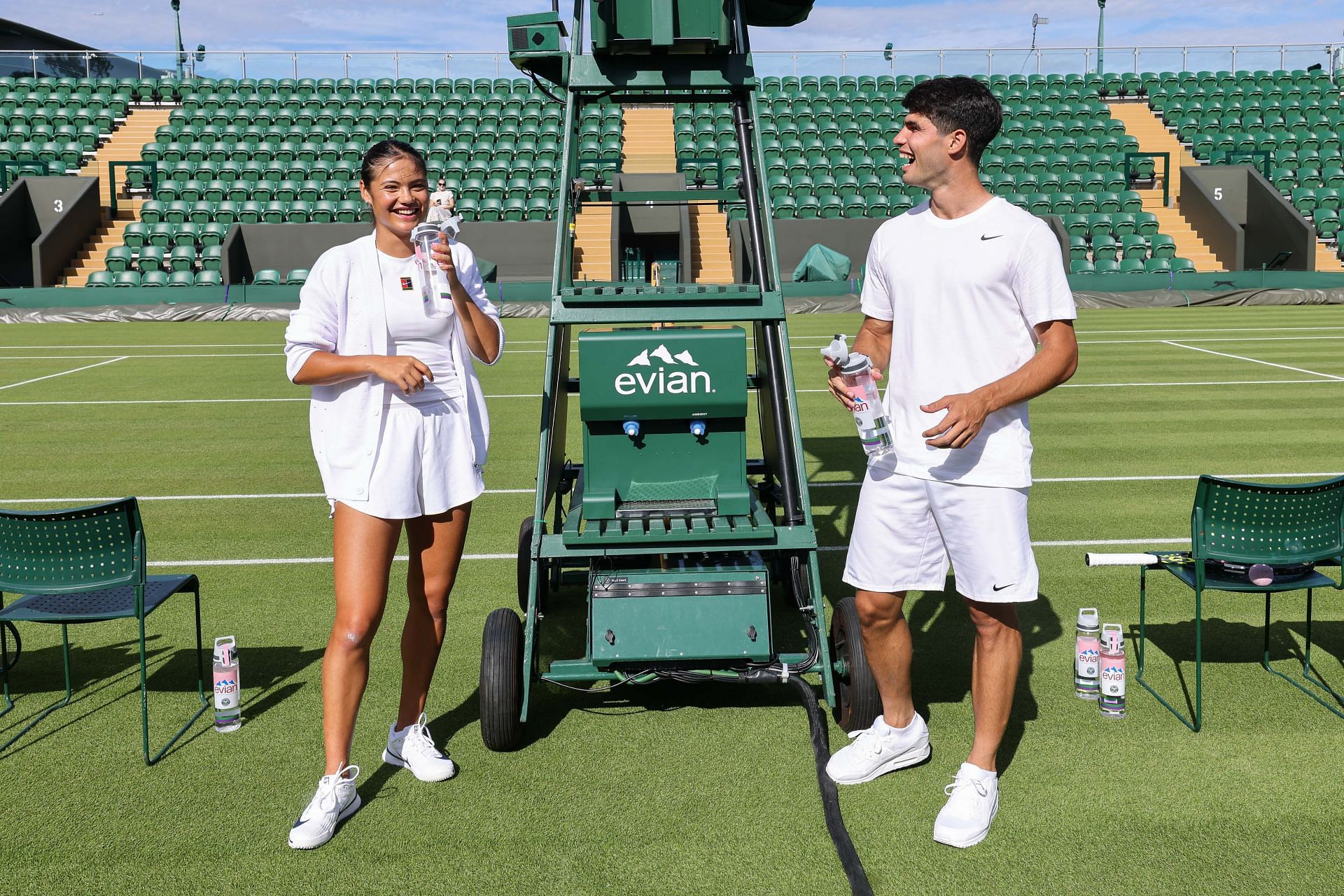 Emma Raducanu (left) and Carlos Alcaraz (right) at Wimbledon (Source: Getty)